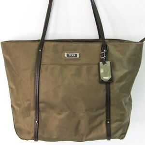 Tumi Khaki Nylon leather-Trimmed Tote